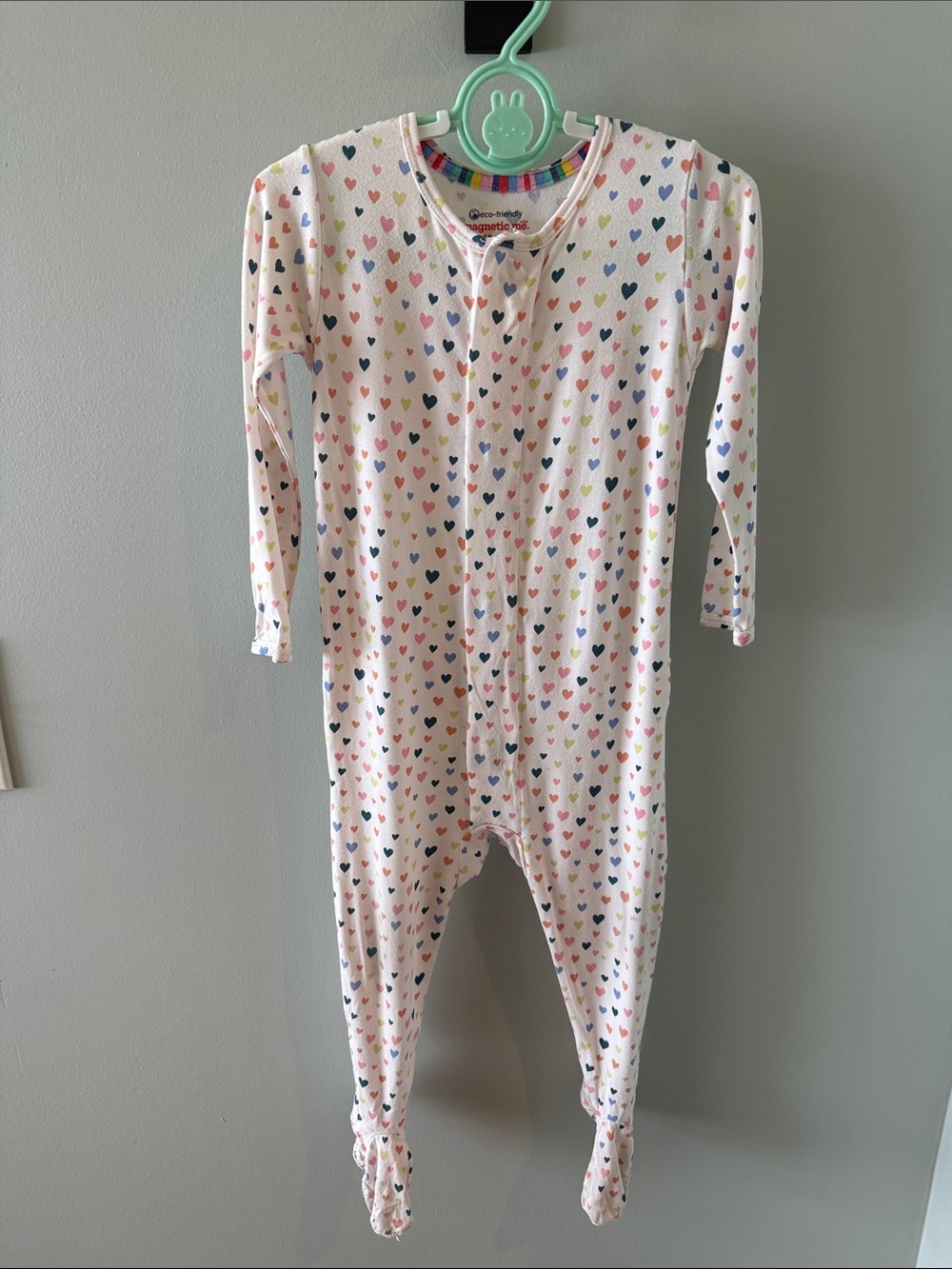 Magnetic Me Heart-Print Footed Pajamas